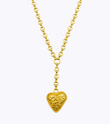 Gold Heart Drop Necklace