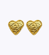 Gold Heart Large Earrings